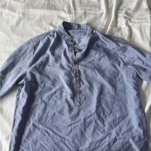 Men's Blue Button-Up Shirt